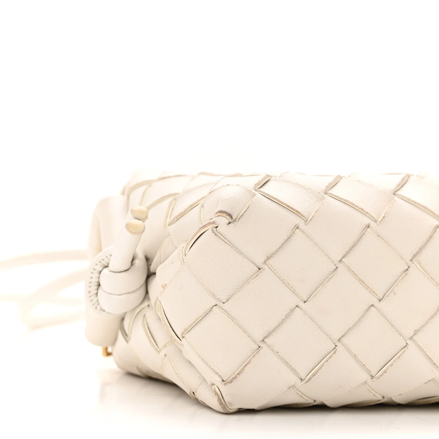 Nappa Intrecciato Candy Loop Camera Bag White - Top Club