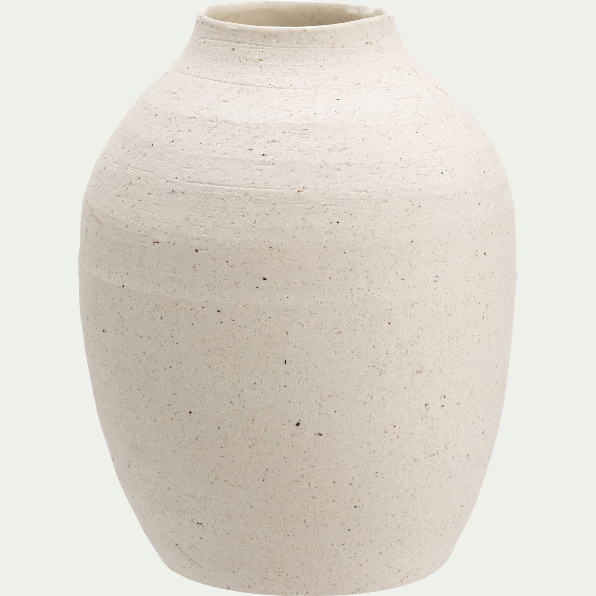 LOSSE - Vase classique en grès moucheté H15cm - blanc