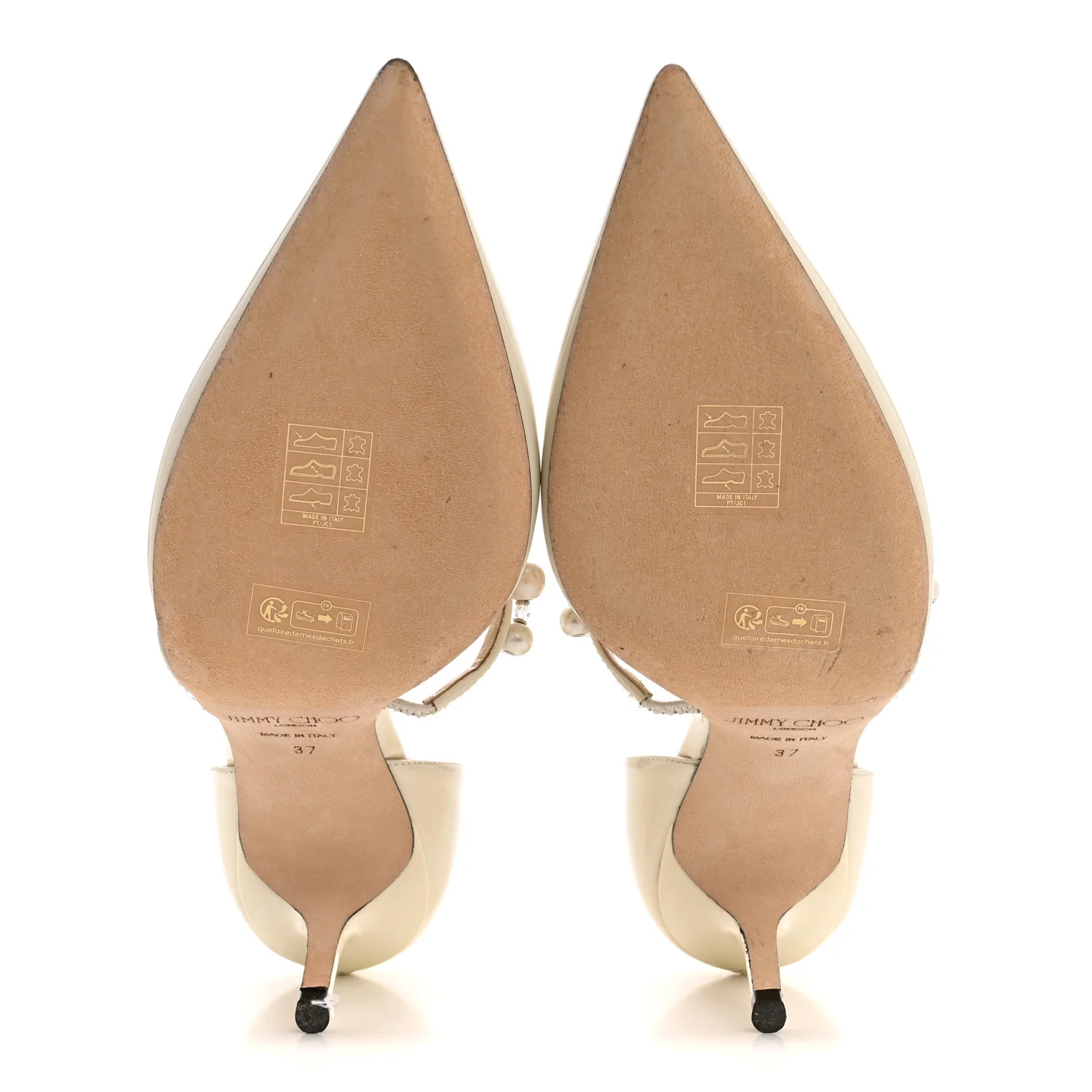 Patent Pearl Embellished Aurelie 65 Pumps 37 Latte White - Top Club