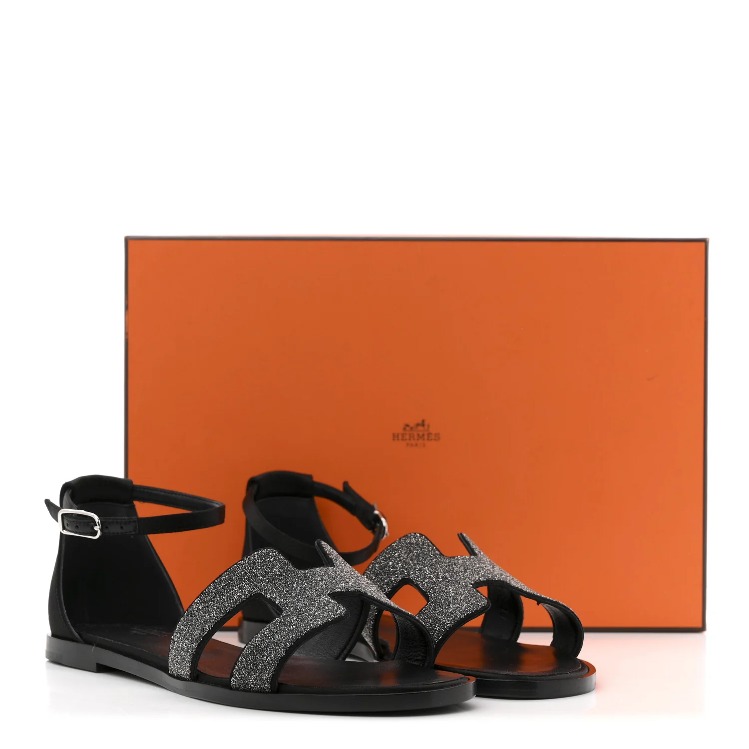 Satin Crystal Santorini Sandals 37.5 Black - Top Club