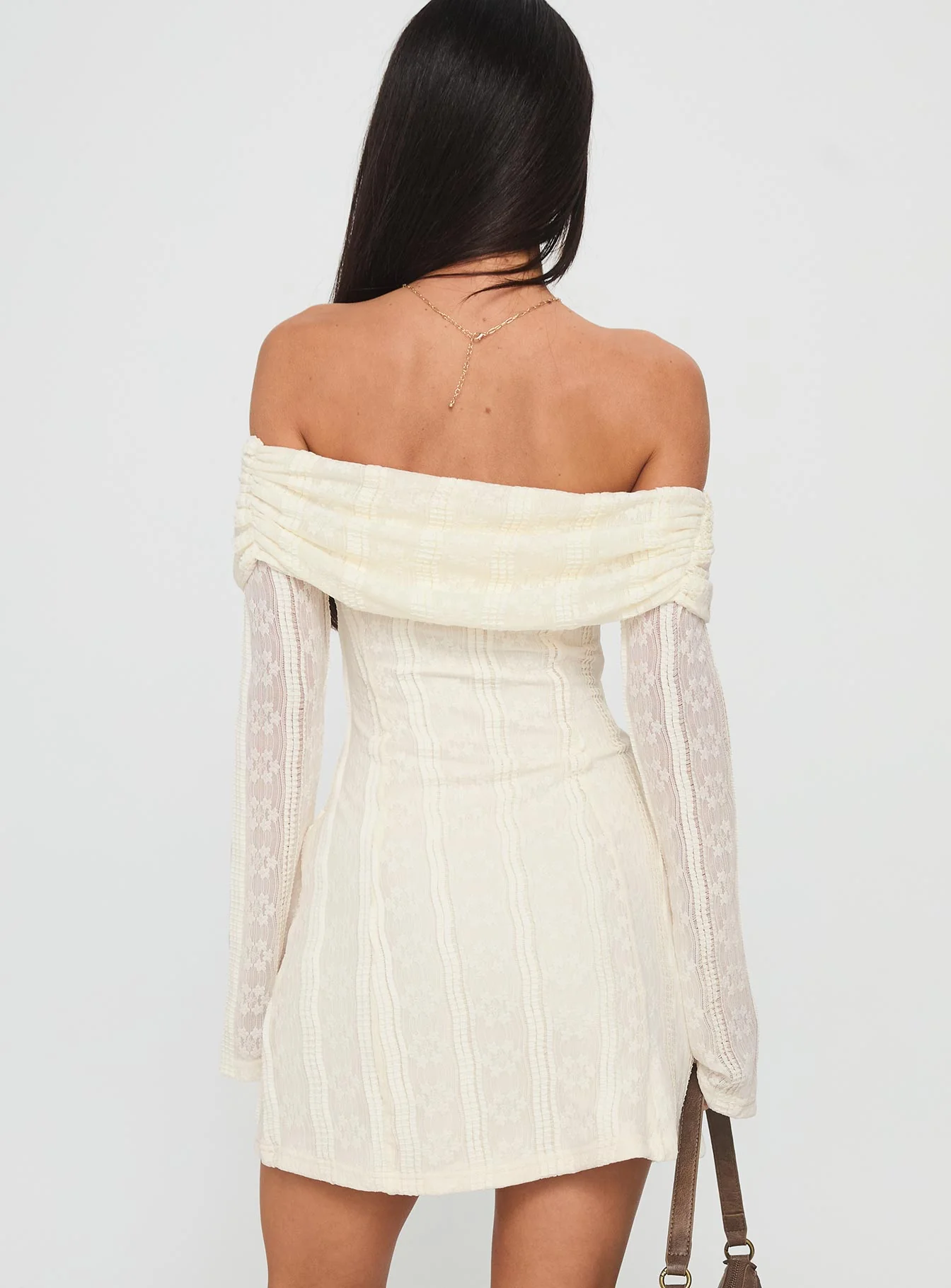 Colettie Long Sleeve Mini Dress Cream