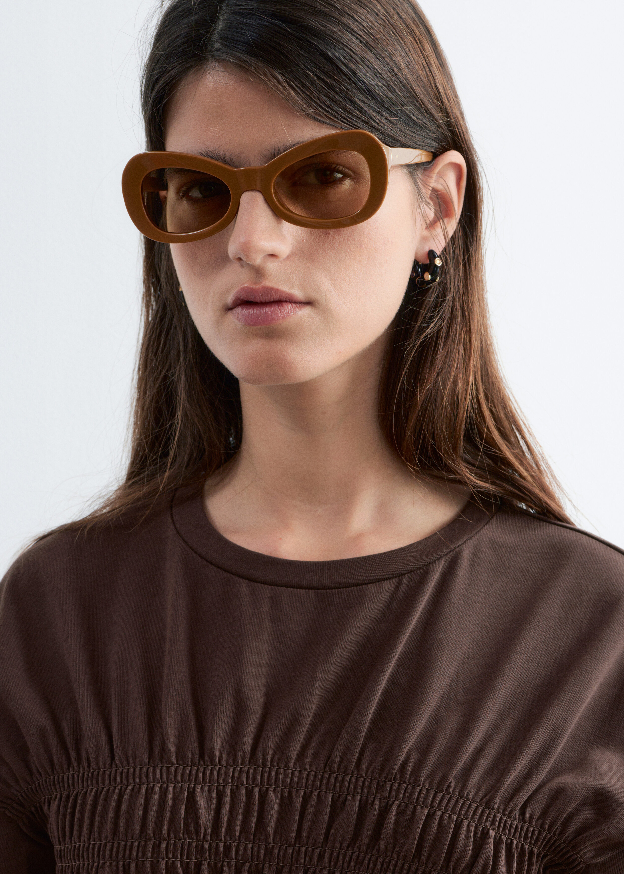 & Other Stories SMOCKED MIDI DRESS