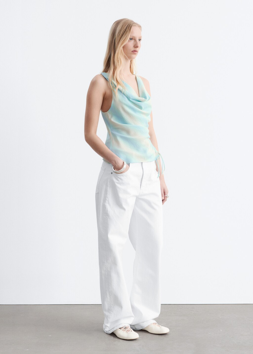 & Other Stories COWL-NECK DRAWSTRING TOP