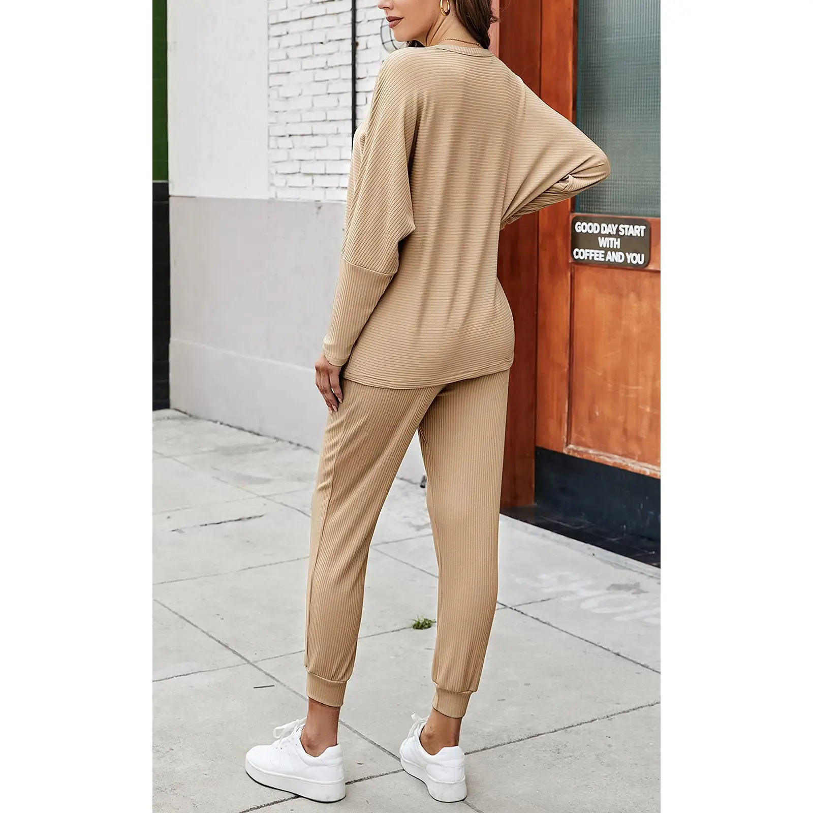 PrettyGarden Women's Fashion Outfits 2 Piece Sweatsuit Long Sleeve Cozy Loungewear