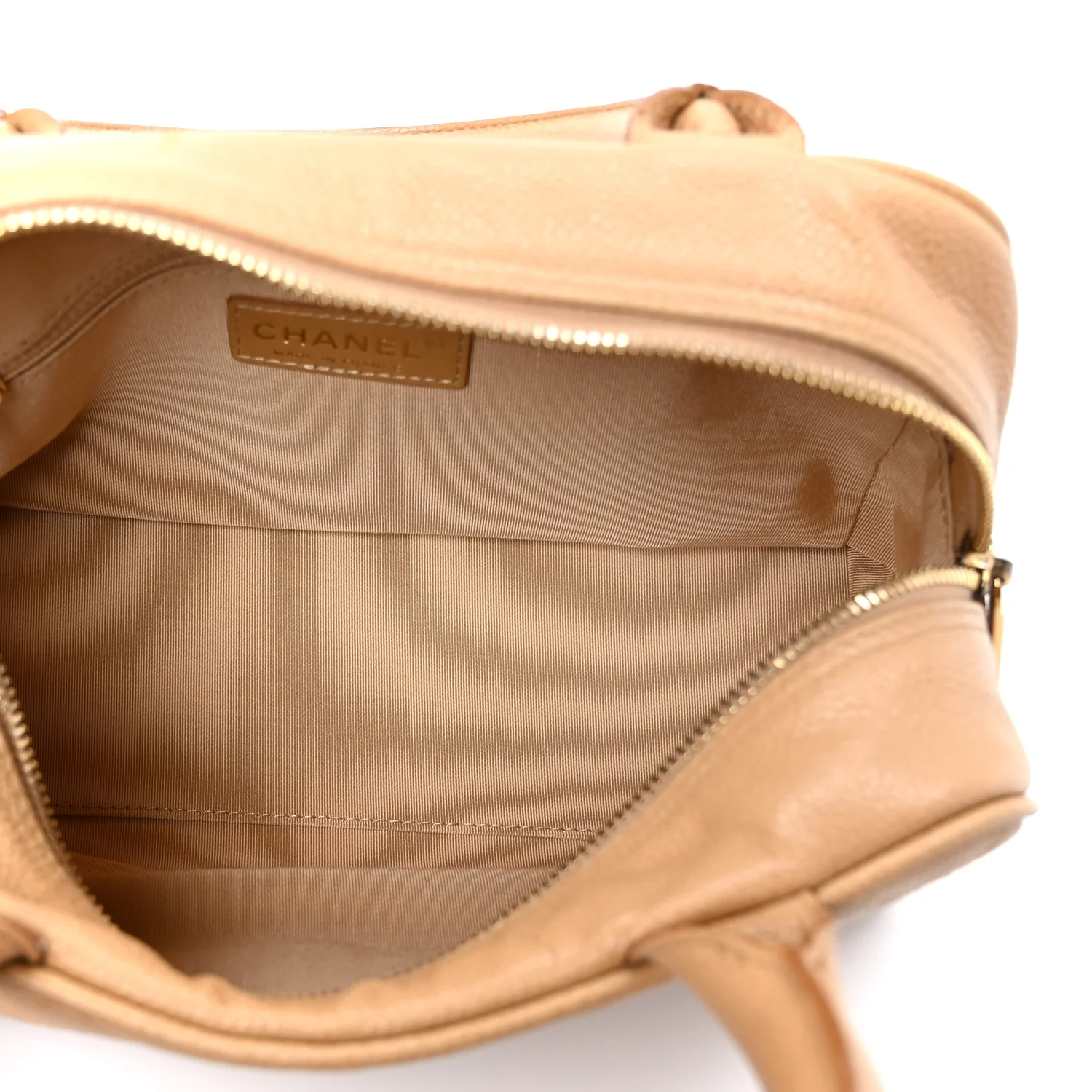 Caviar Quilted Small Bowler Beige - Top Club