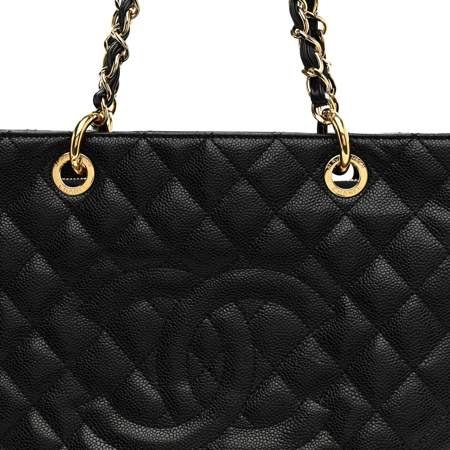 Caviar Quilted Grand Shopping Tote GST Black - Top Club