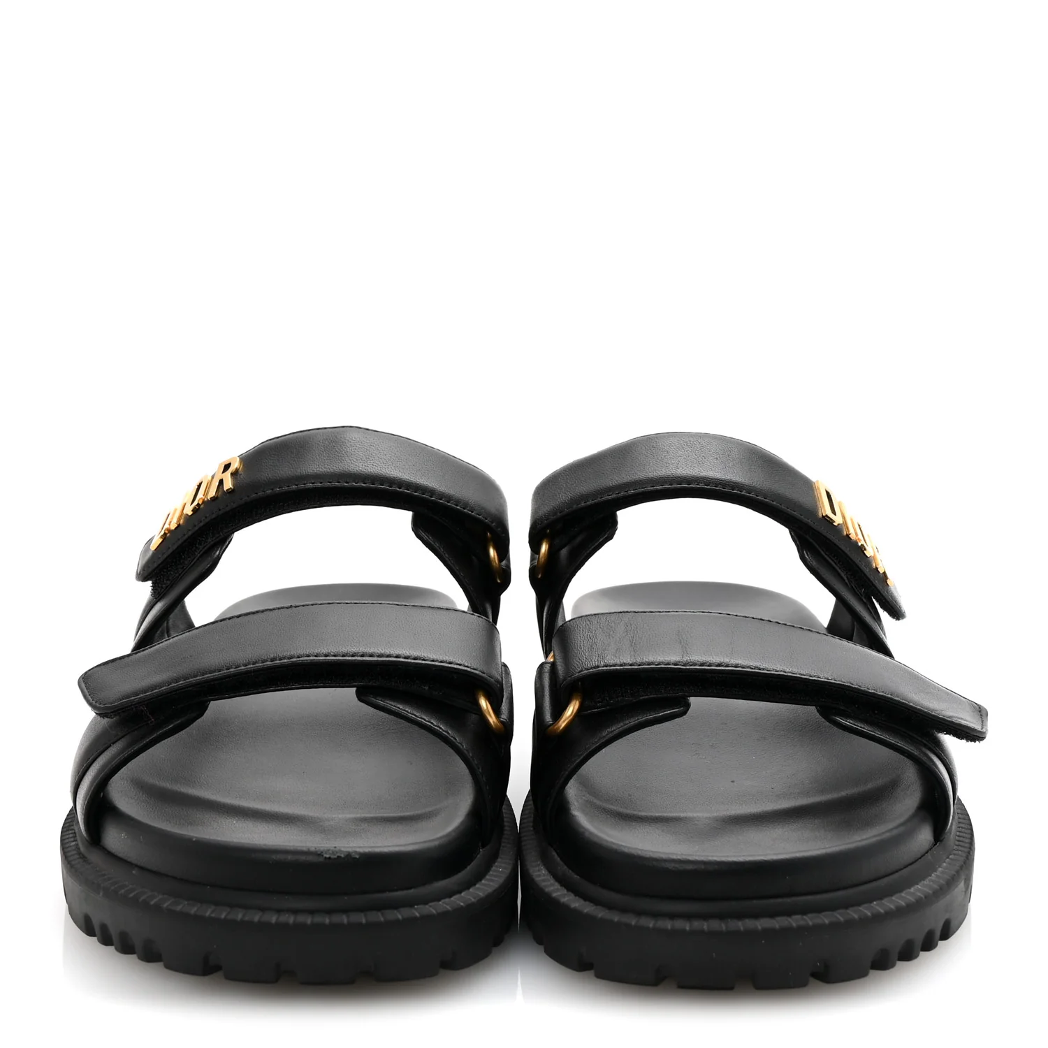 Lambskin Dioract 10mm Slide Sandals 39.5 Black - Top Club