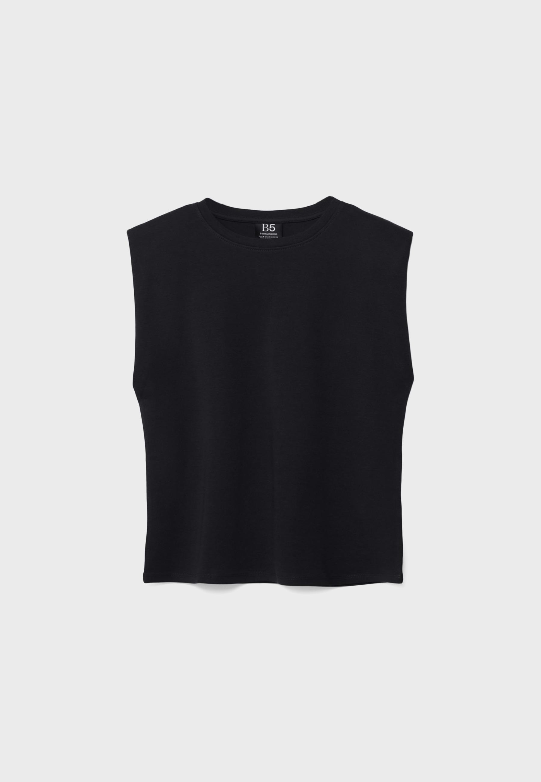 BASIC T-SHIRT WITH PADDED SHOULDERS