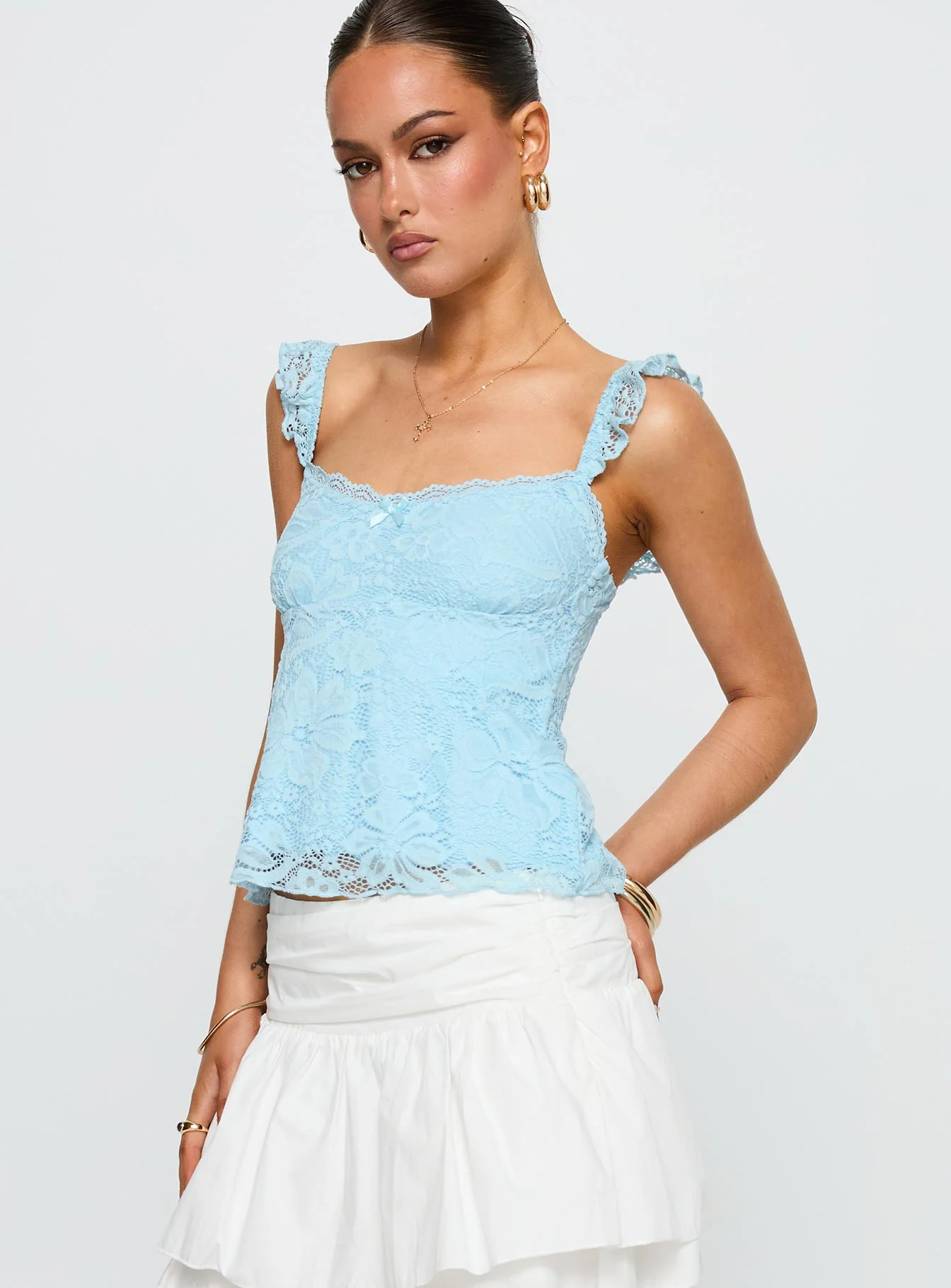 Madaleine Lace Top Blue