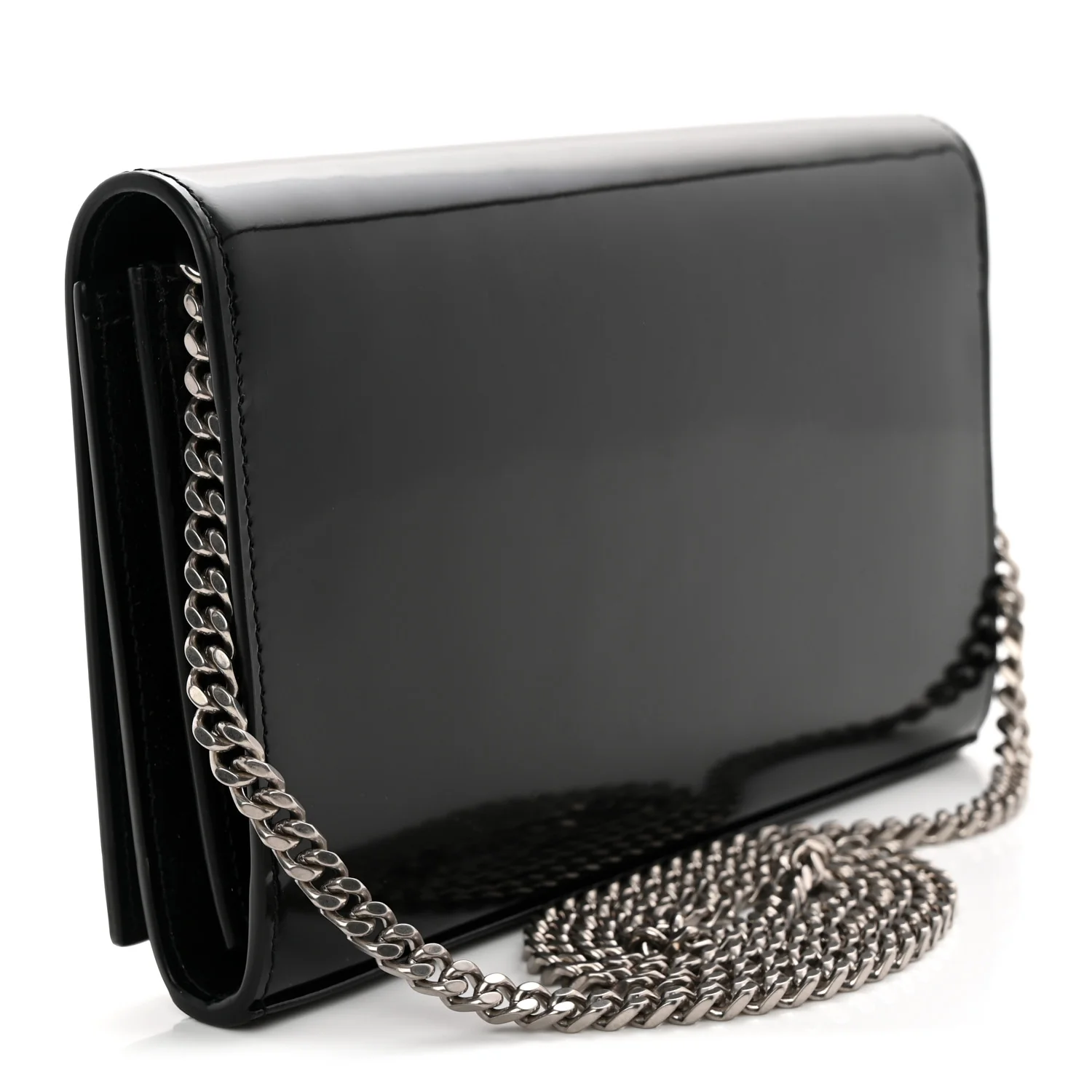 Glazed Calfskin Cassandre Wallet On Chain WOC Black