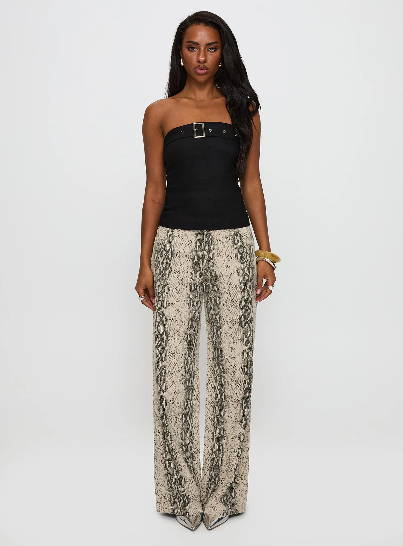 Serpentina Low Rise Straight Leg Jeans Snake