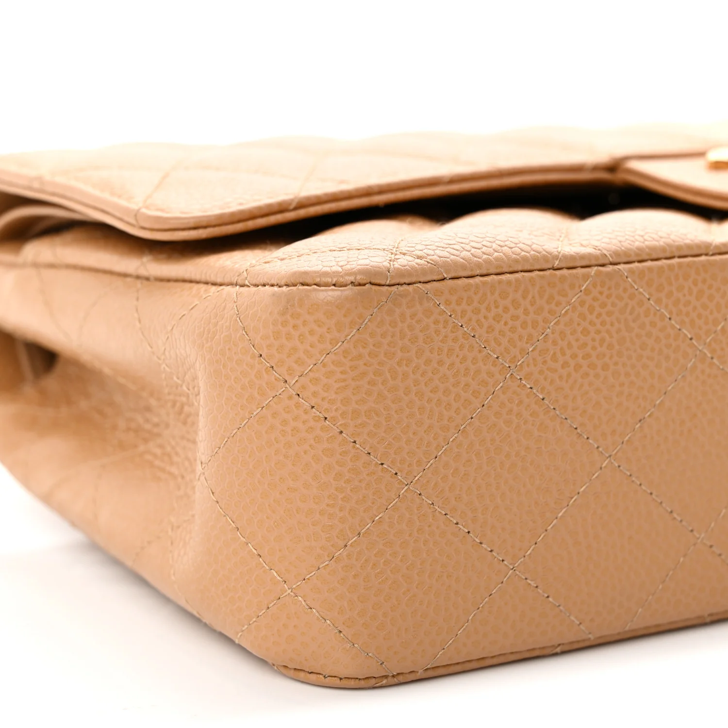 Caviar Quilted Medium Double Flap Beige - Top Club