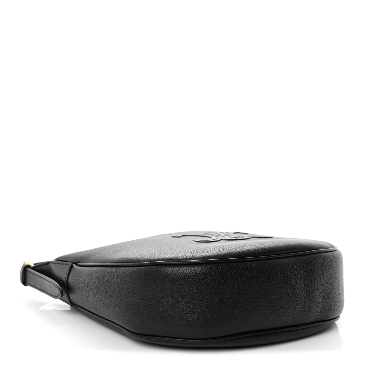 Supple Calfskin Cuir Triomphe Small Heloise Shoulder Bag Black - Top Club