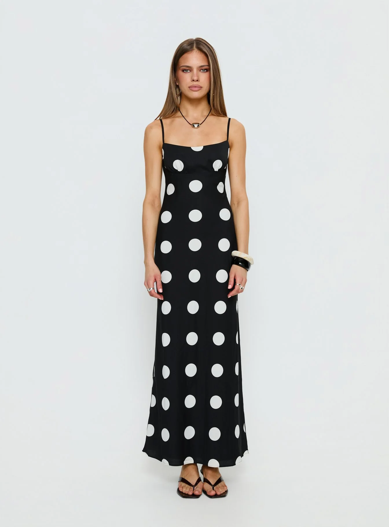Avienna Maxi Dress Black Polka Dot