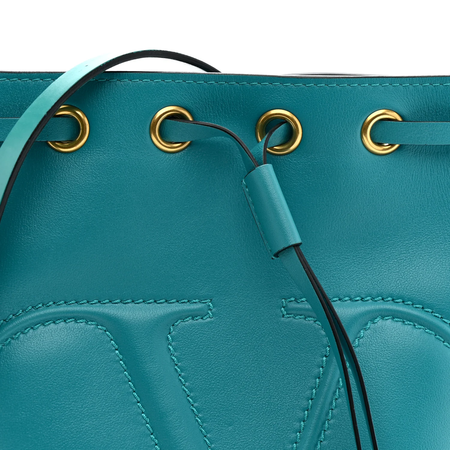 Calfskin Vlogo Bucket Bag Blue - Top Club