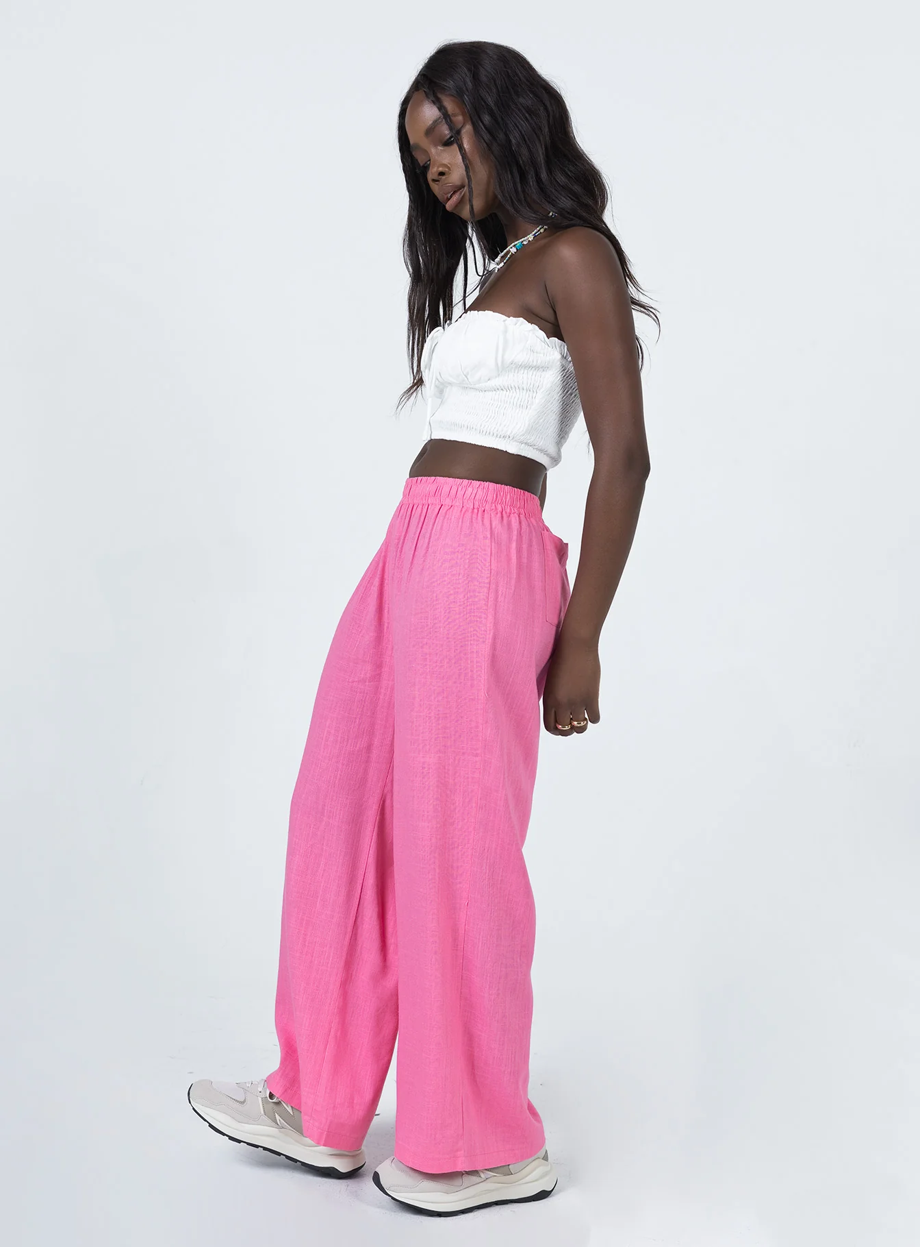 Louis Linen Blend Pants Pink