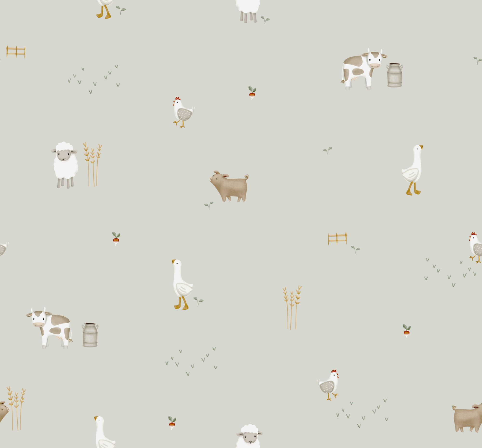 Vliesbehang Little Farm