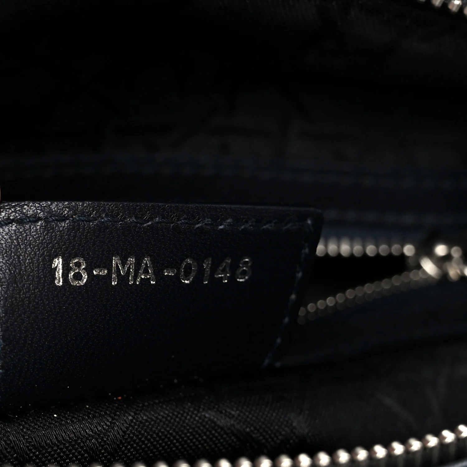 Lambskin Cannage Large Lady Dior Navy Blue - Top Club