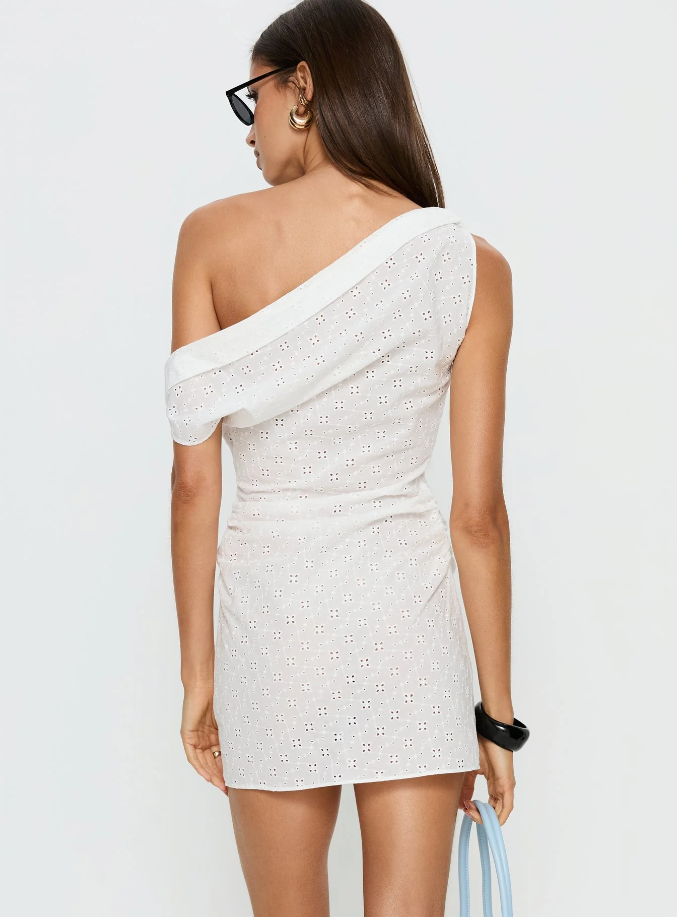 Sweetheart Mini Dress White Anglaise