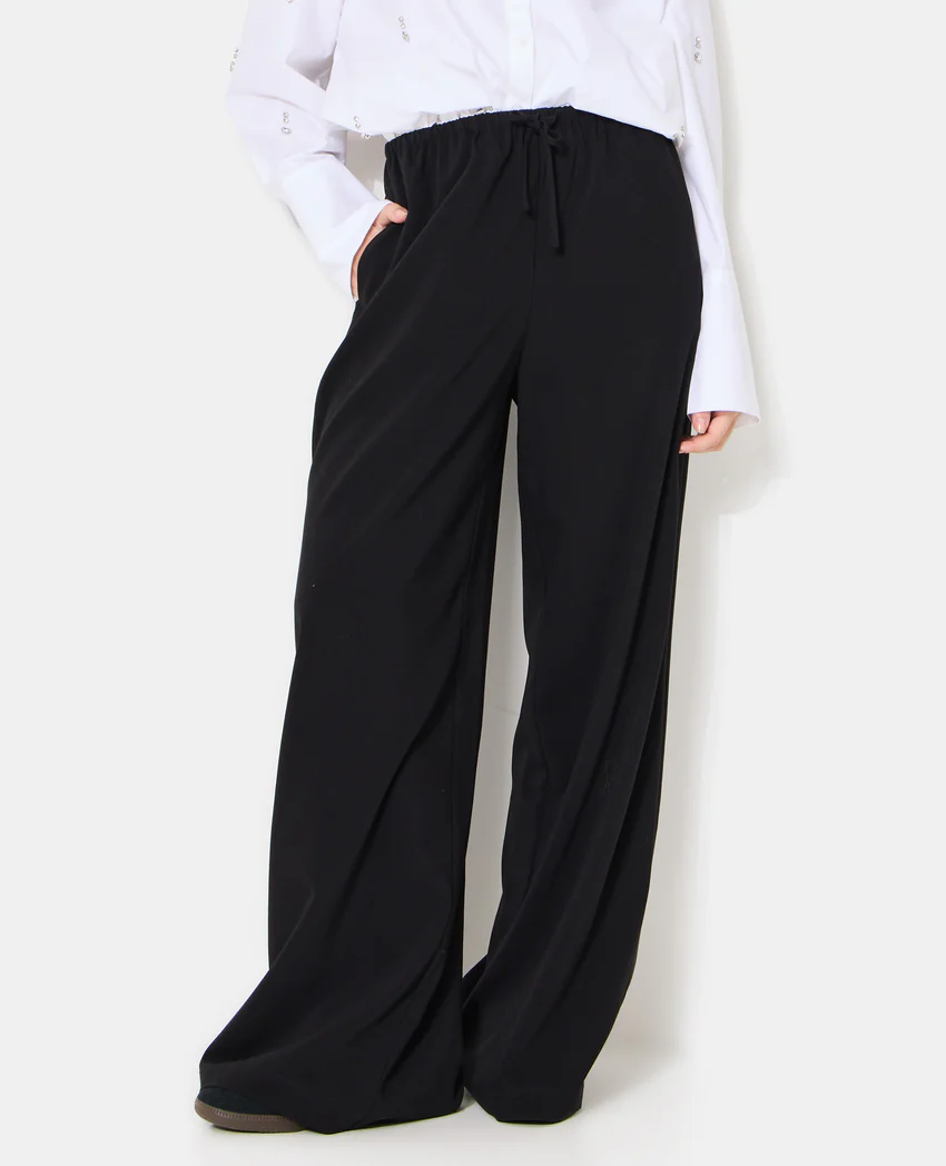 Pimkie Pantalon droit et large avec lien coulissé