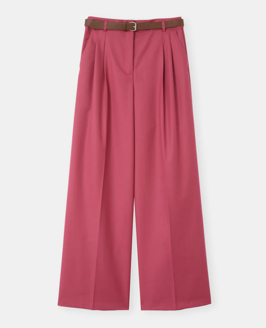 Pimkie Pantalon large taille haute avec ceinture