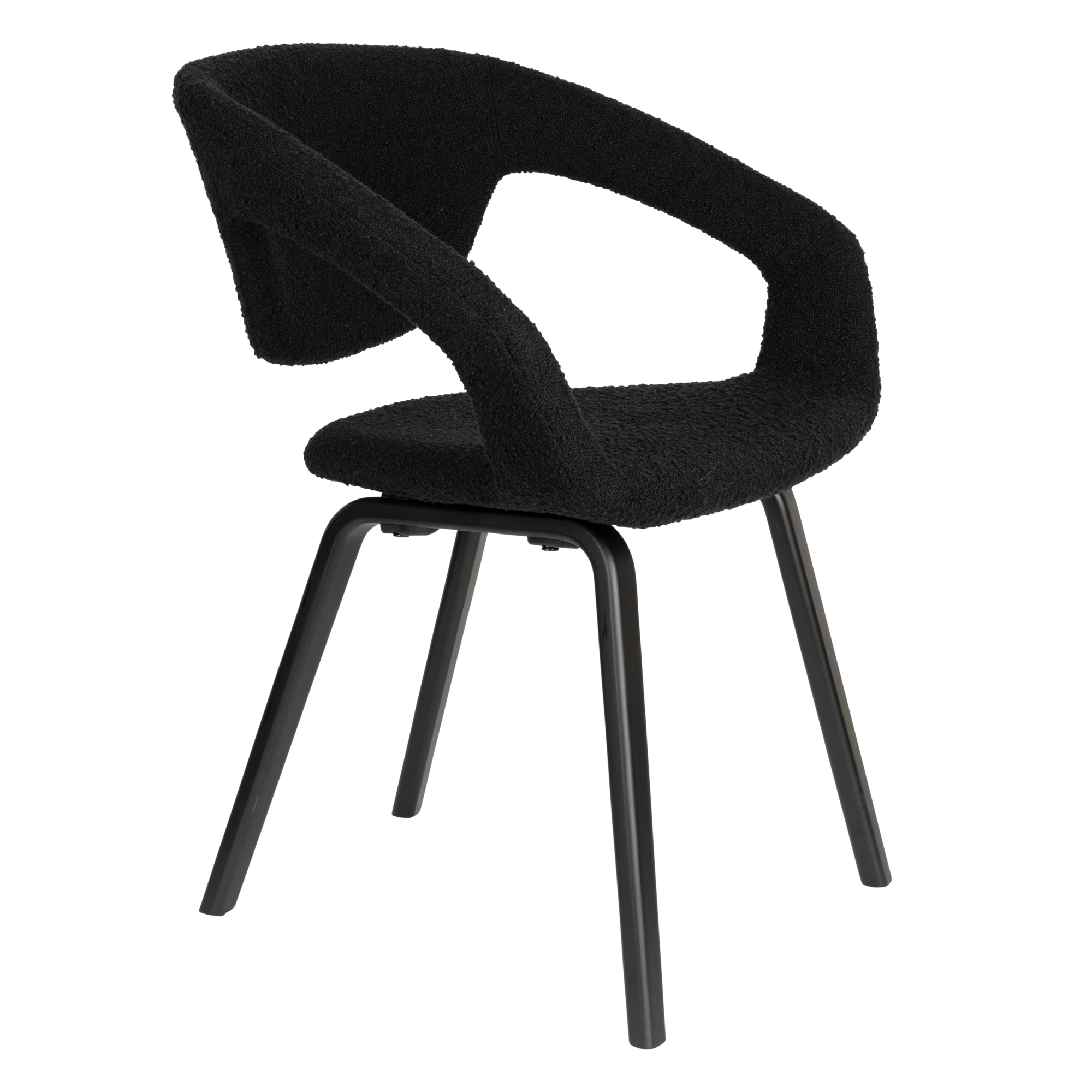 Eetkamerstoel Flexback boucle zwart