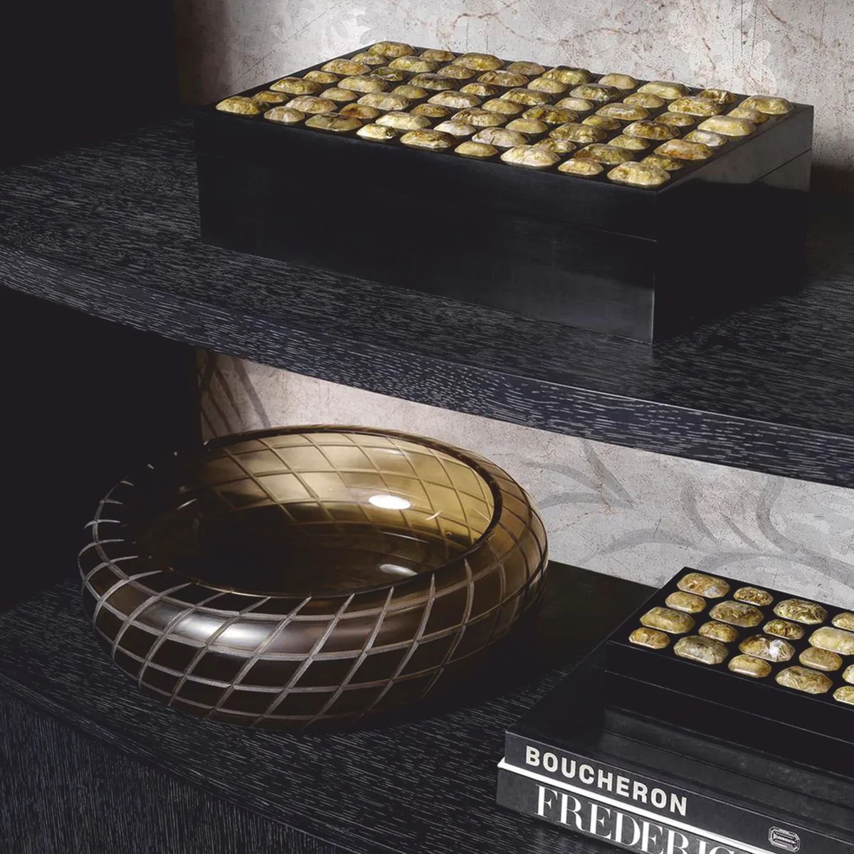 Luxury jewelry box black / yellow 37.5 cm - storage box