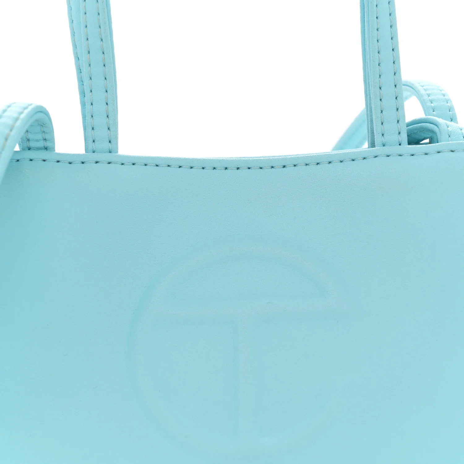 Vegan Leather Small Shopping Bag Pool Blue - Top Club
