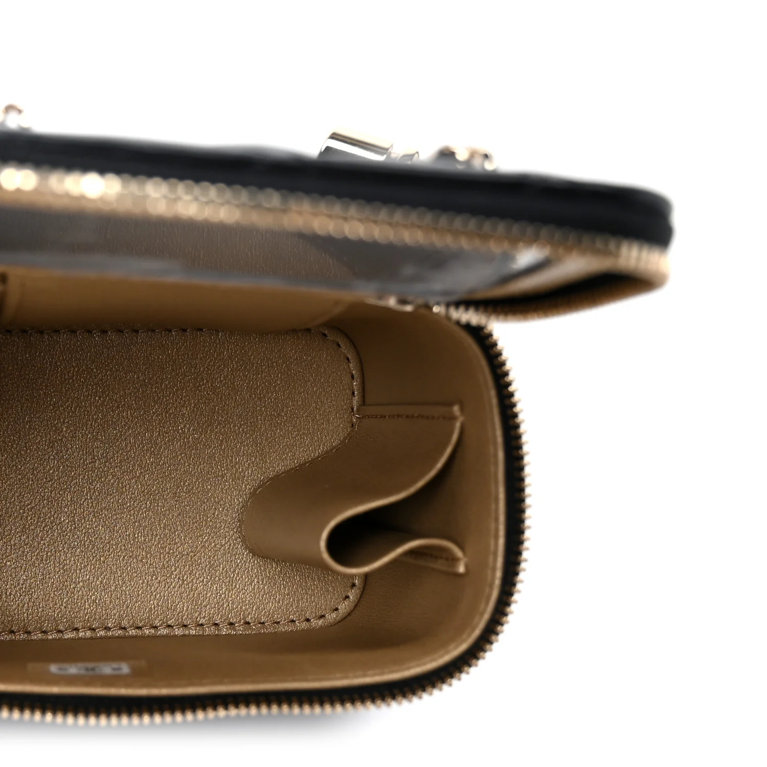 Lambskin Quilted Mini CC Crush Vanity Case With Chain Black - Top Club