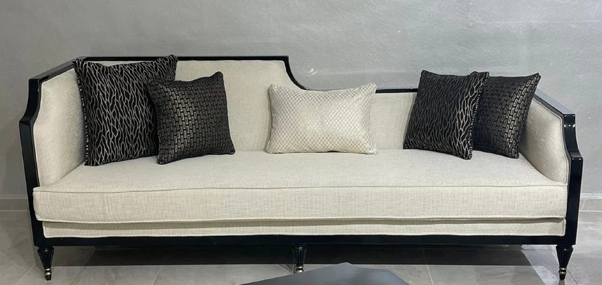 Luxury Art Deco Living Room Set Natural Colors / Black / Gold - 2 Art Deco Sofas & 2 Art Deco Armchairs & 1 Art Deco Coffee Table - Living Room Furniture - Art Deco Furniture - Luxury Furniture