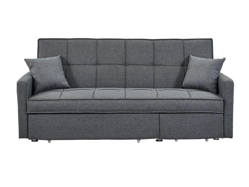 Sofá-cama de 3 plazas de tela color gris claro