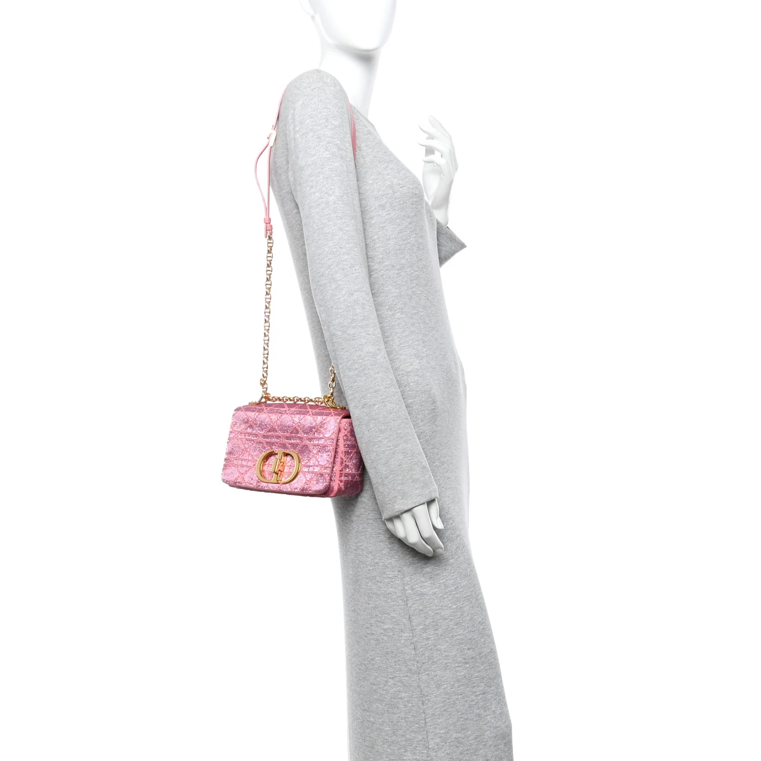 Calfskin Beaded Small Caro Bag Pink