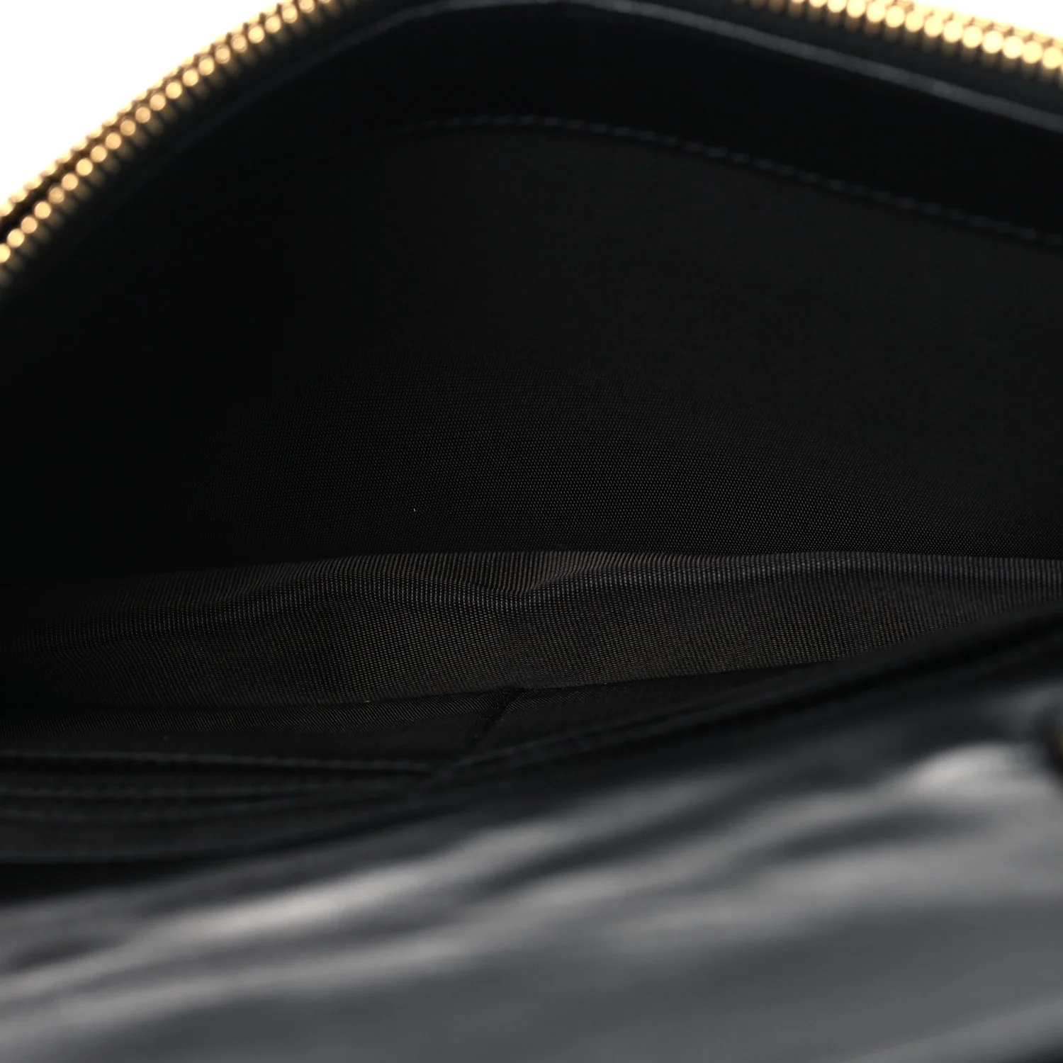 Calfskin Matelasse Chevron Monogram Envelope Chain Wallet Black - Top Club