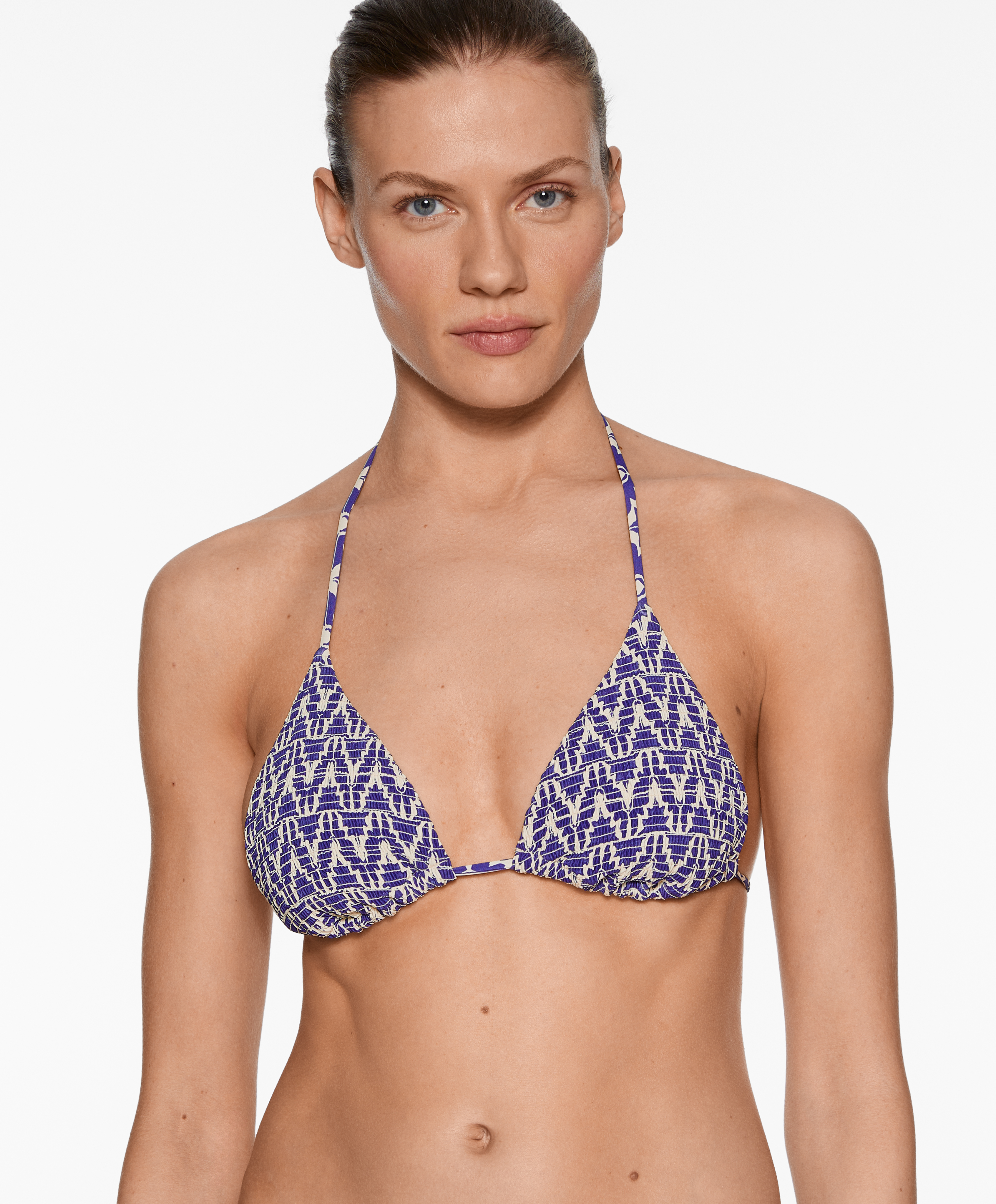 OYSHO Smock stamp print triangle bikini top