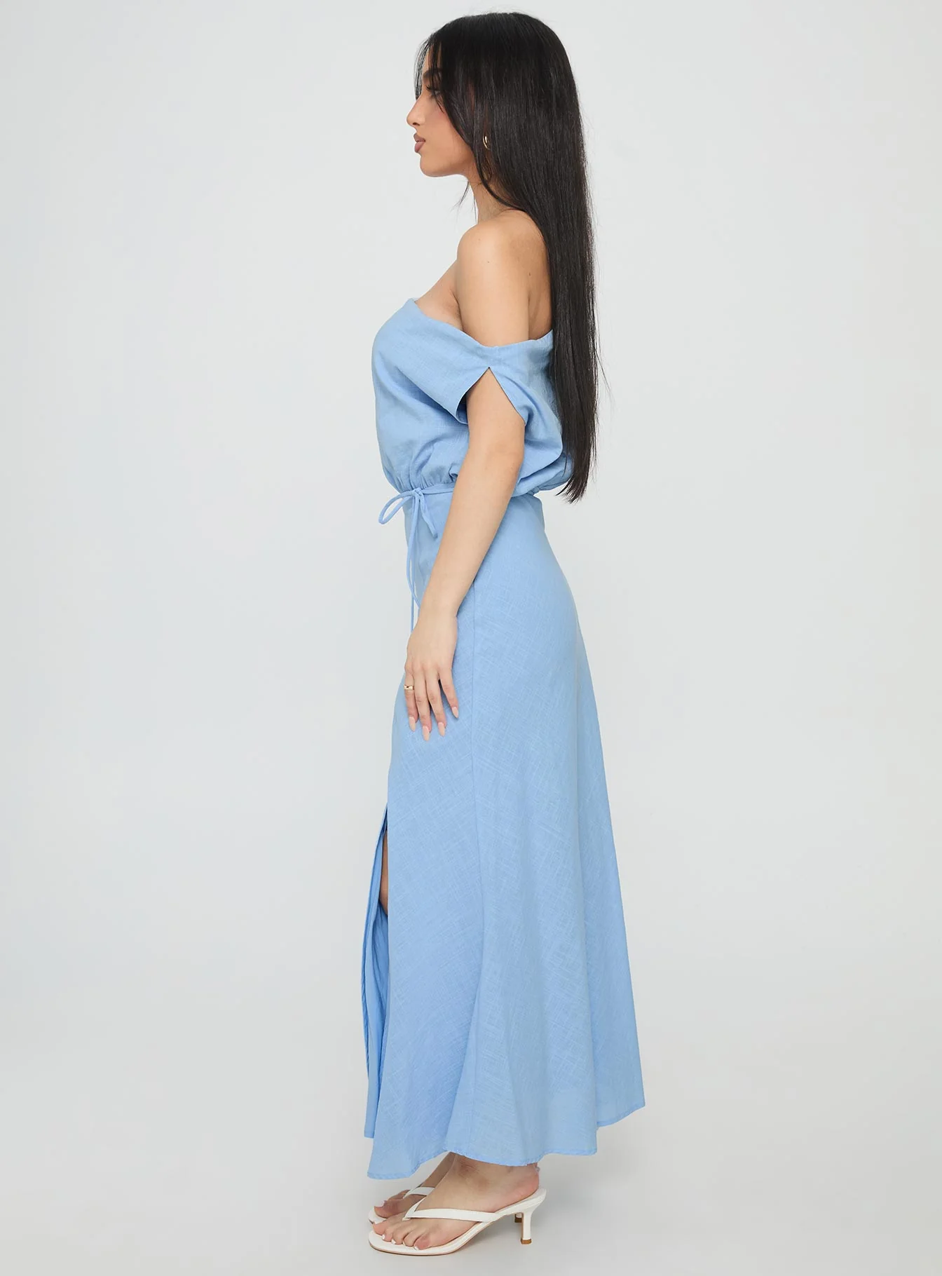 Frangelica Off The Shoulder Maxi Dress Light Blue