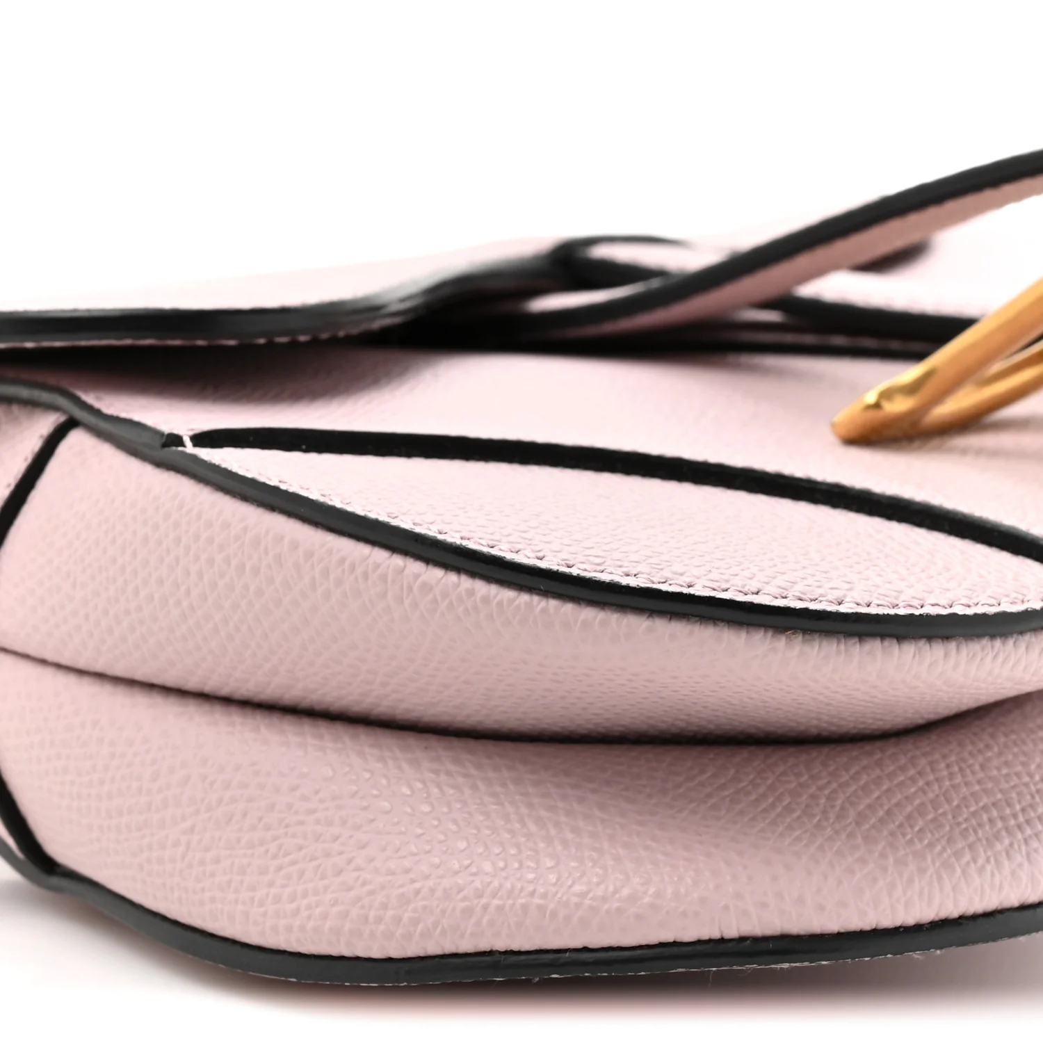 Grained Calfskin Mini Saddle Bag Light Pink - Top Club