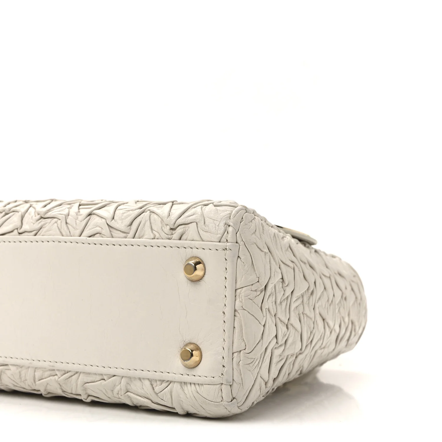 Lambskin Gathered Mini Lady Dior White - Top Club