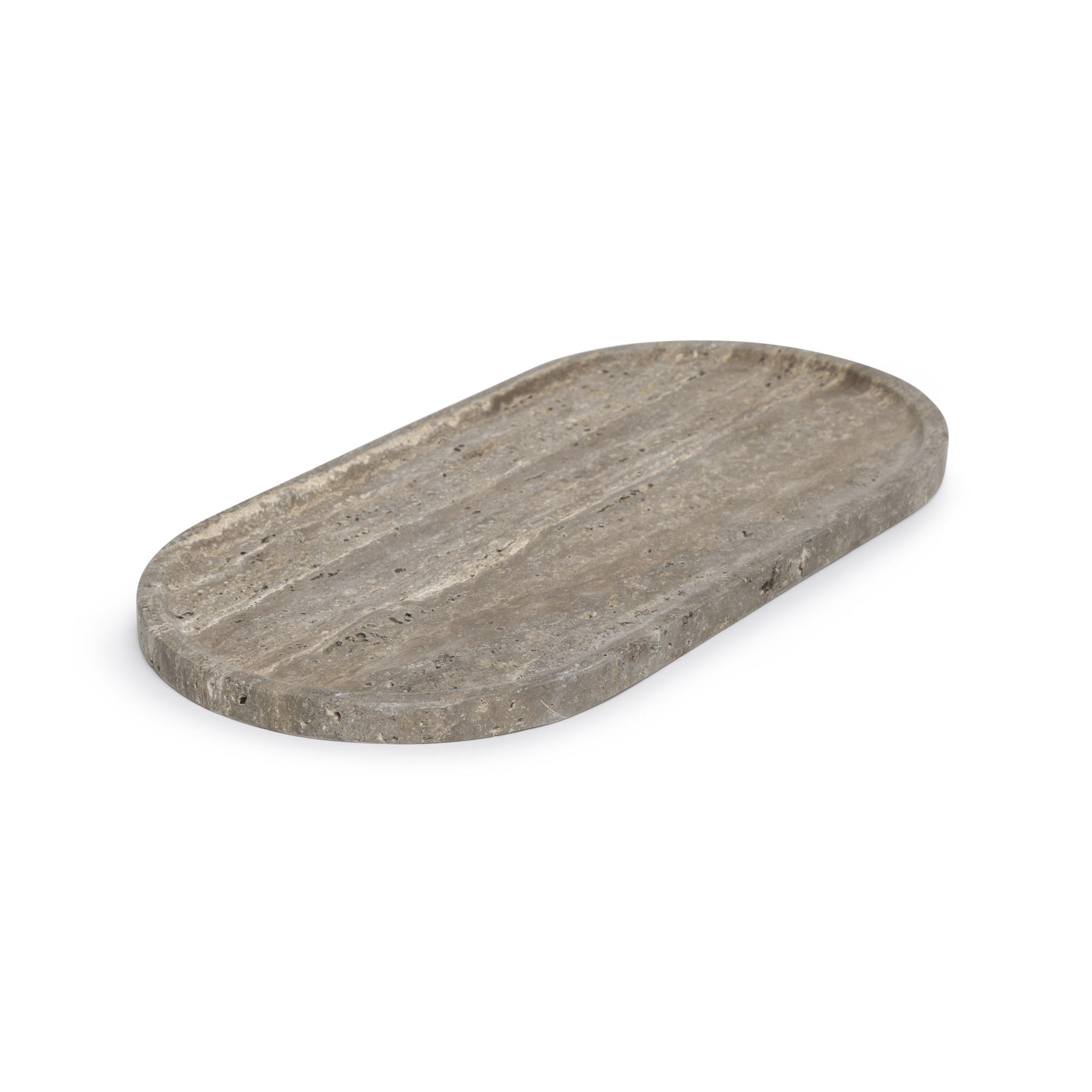 Dienblad Travertine Titanium ovaal 40x20cm