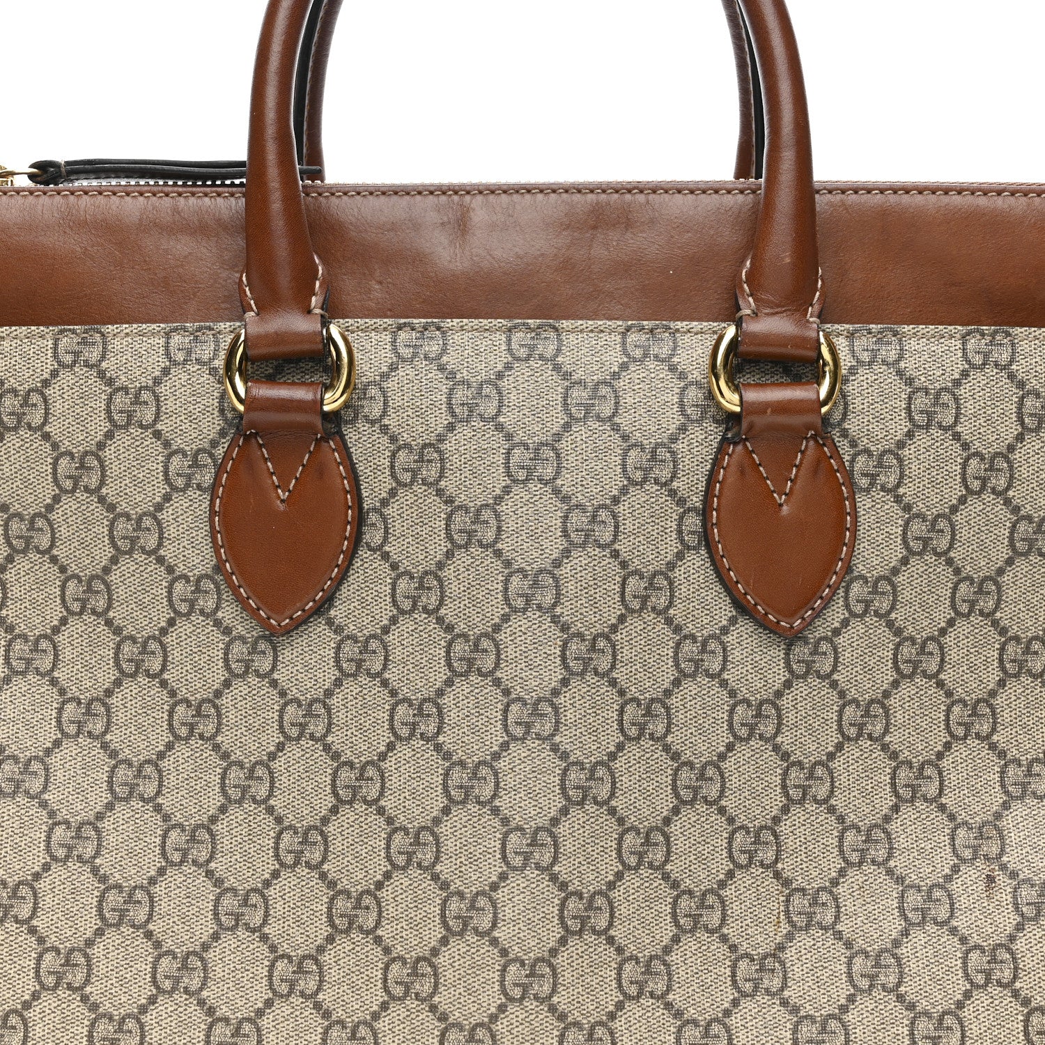 GG Supreme Monogram Small Zip Top Tote Beige Tuscany - Top Club