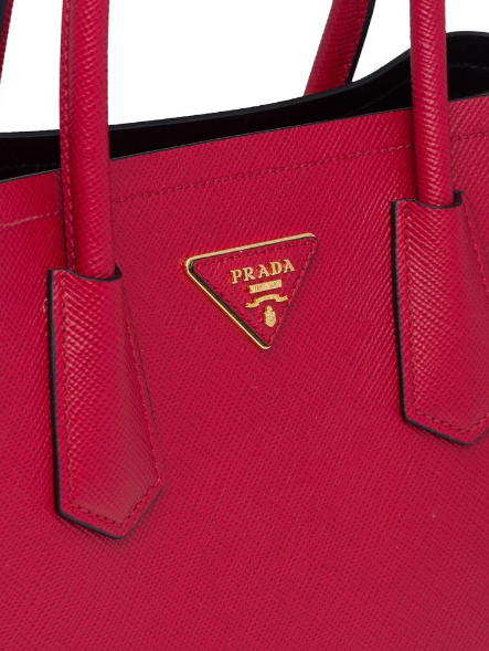 PP Small Saffiano Leather Double PP Bag in Black - Top Club
