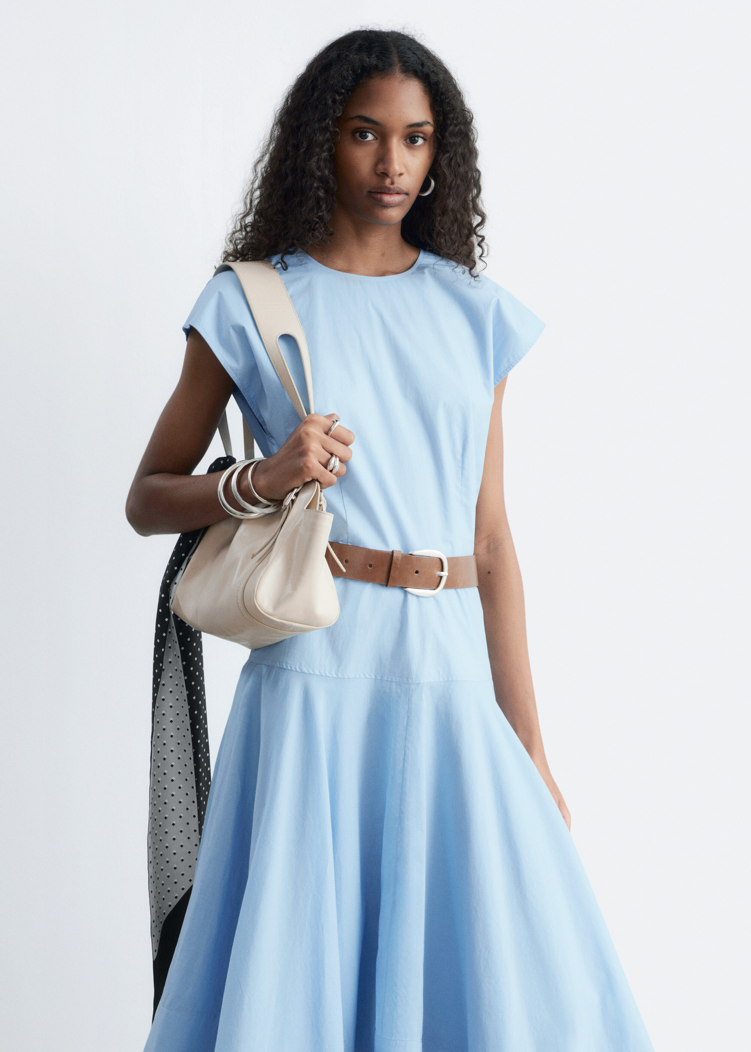 & Other Stories COTTON POPLIN MIDI DRESS