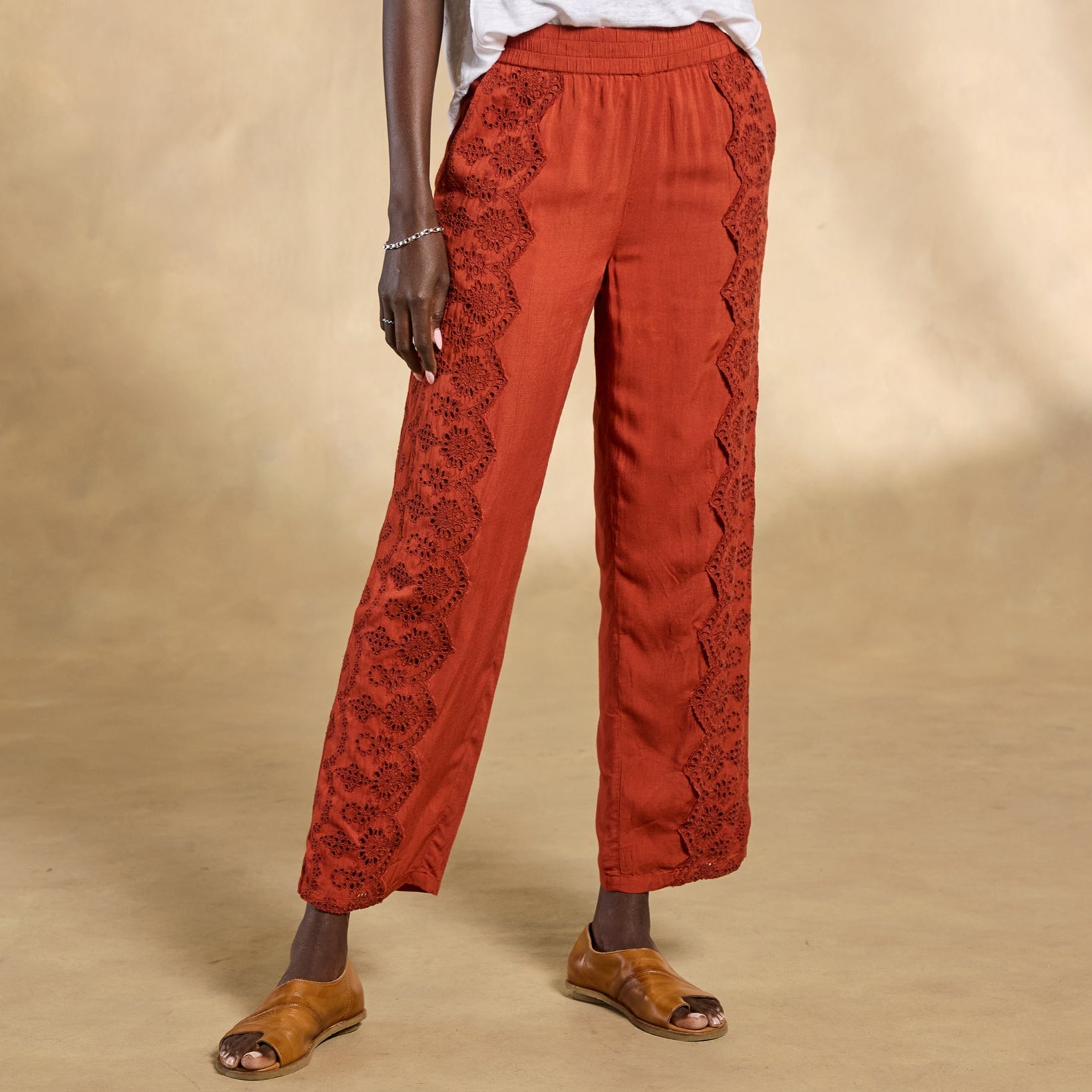Suvi Eyelet Pants, Petite - Sundance Living