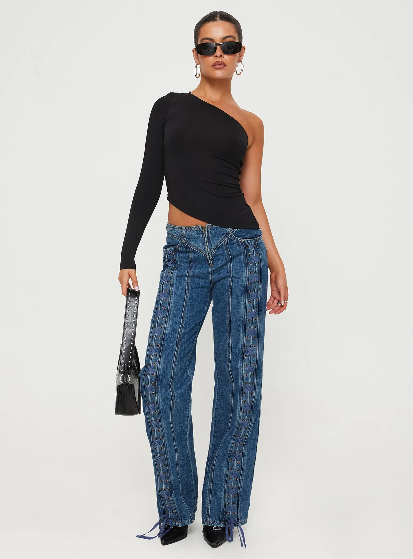 Day Dream Mid Rise Straight Leg Jeans Dark Blue Wash