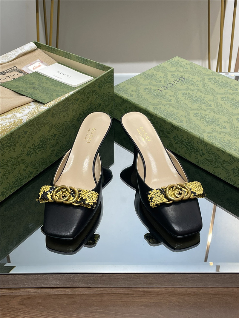 gucci early autumn cat heel Muller slippers - Sneaker Replica Workshop