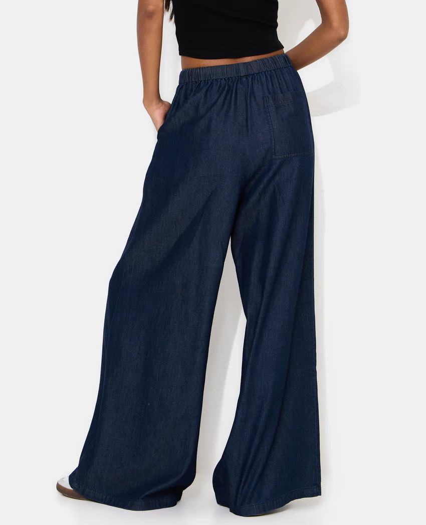 Pimkie Pantalon large ceinture élastiquée effet jean