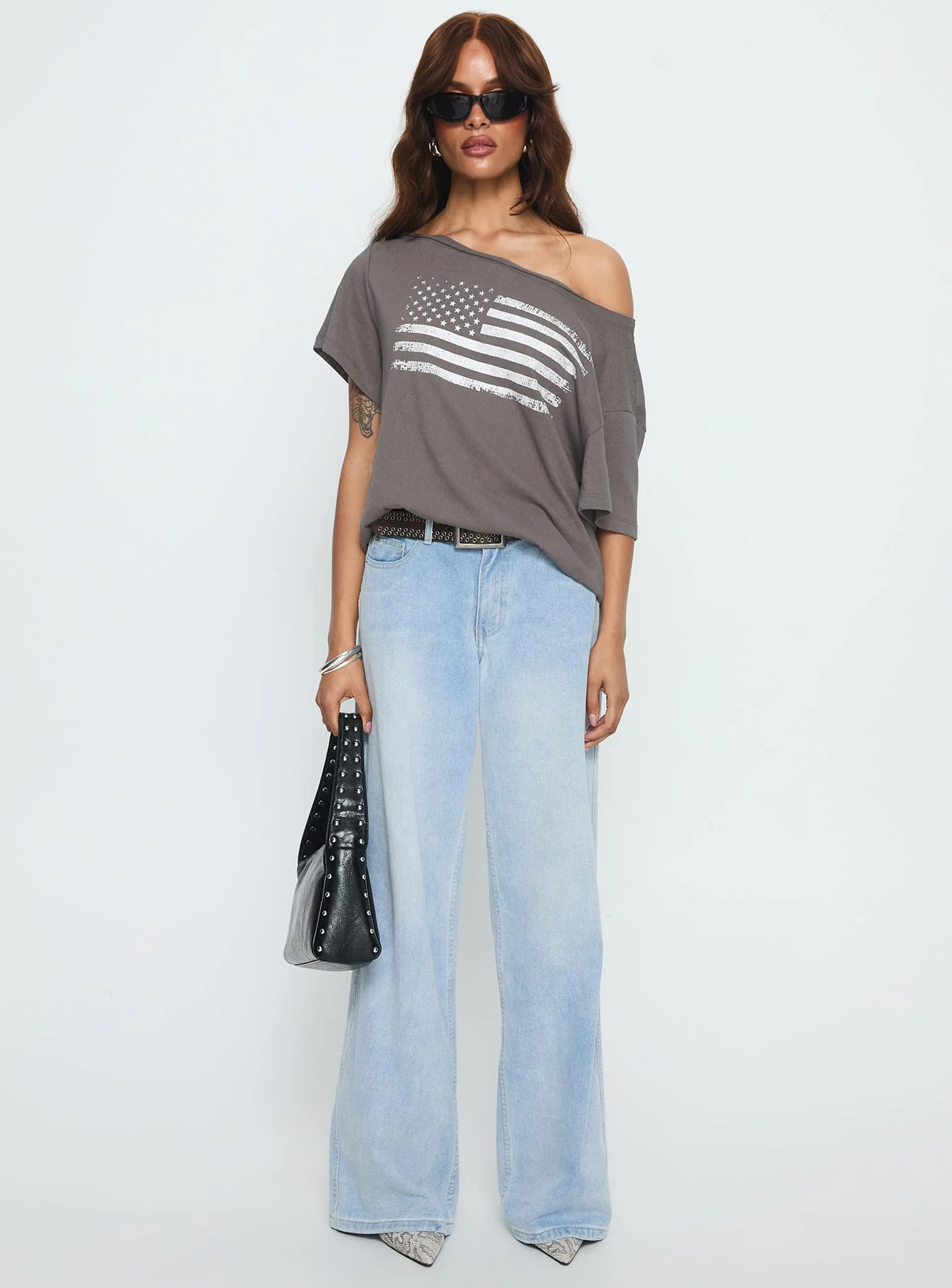 American Tune Graphic Top Washed Black