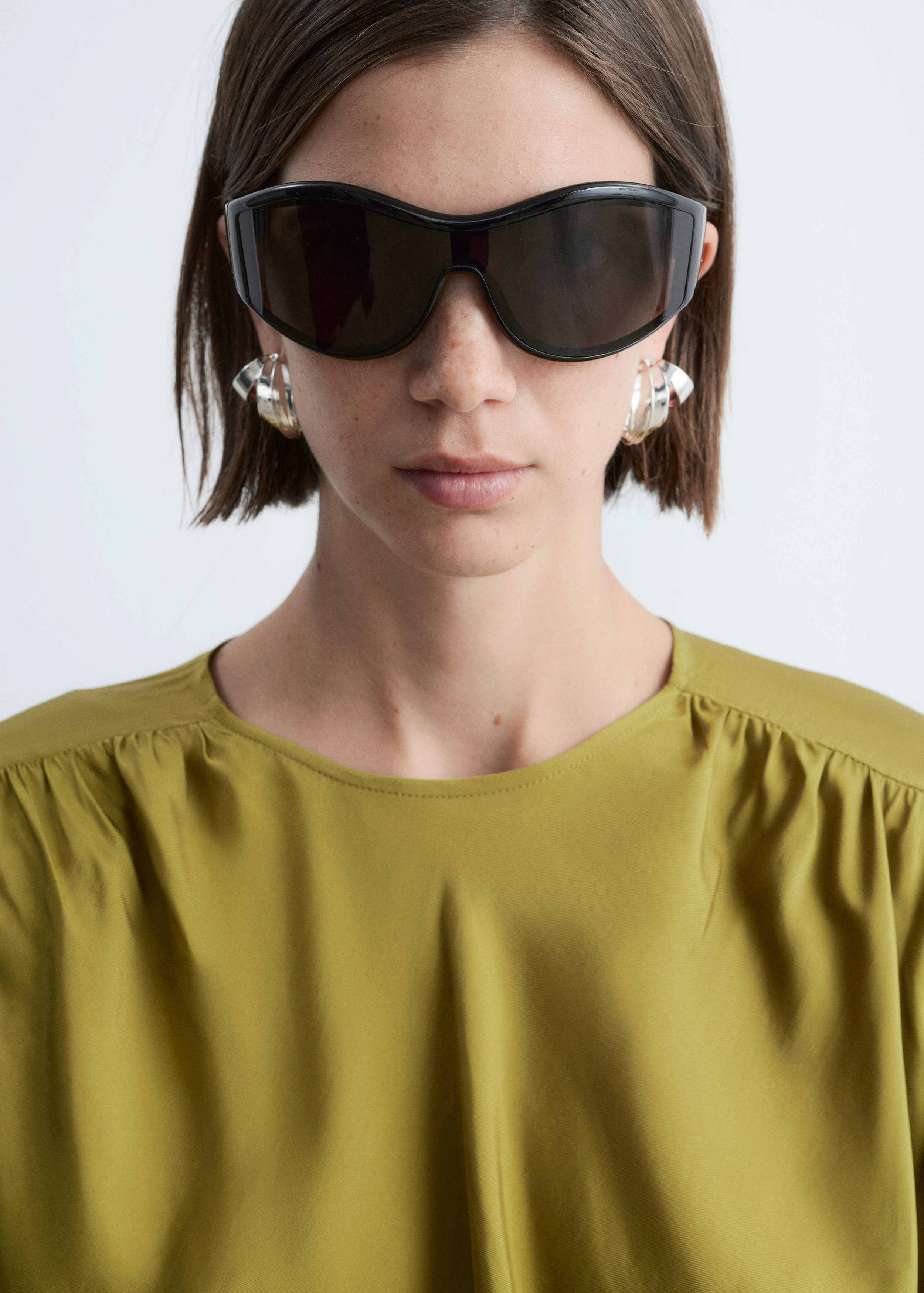 & Other Stories GATHERED TIE-BELT BLOUSE