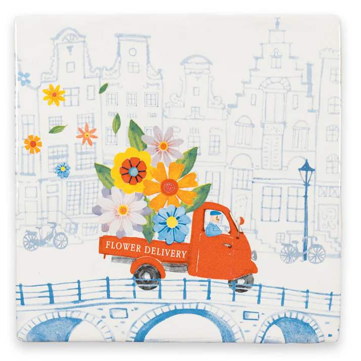Wandtegel Flower delivery M