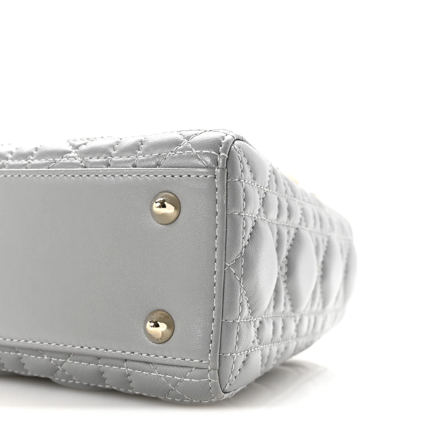 Lambskin Cannage Small My Lucky Badges My Lady Dior Grey - Top Club