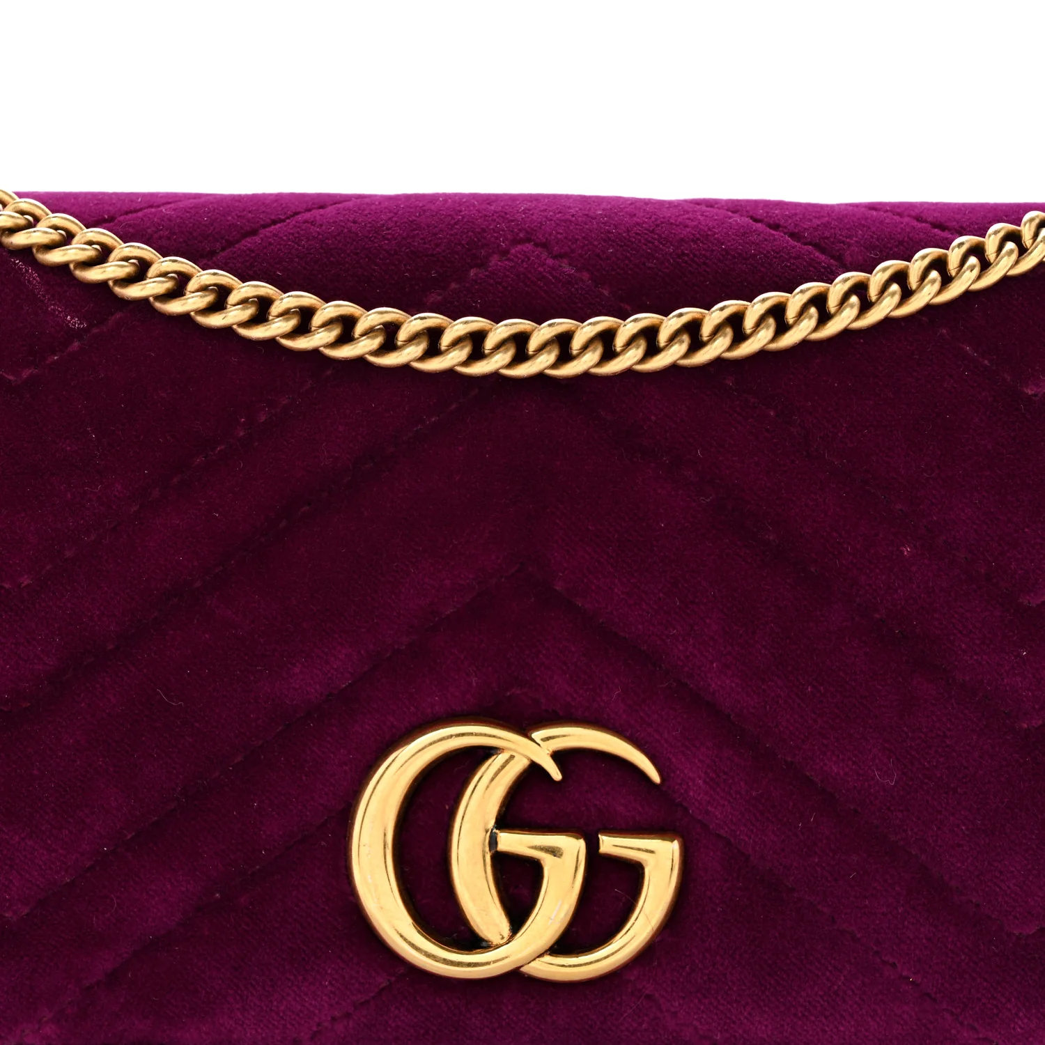 Velvet Matelasse GG Marmont Mini Bag Fuchsia Violet Cyclamen - Top Club
